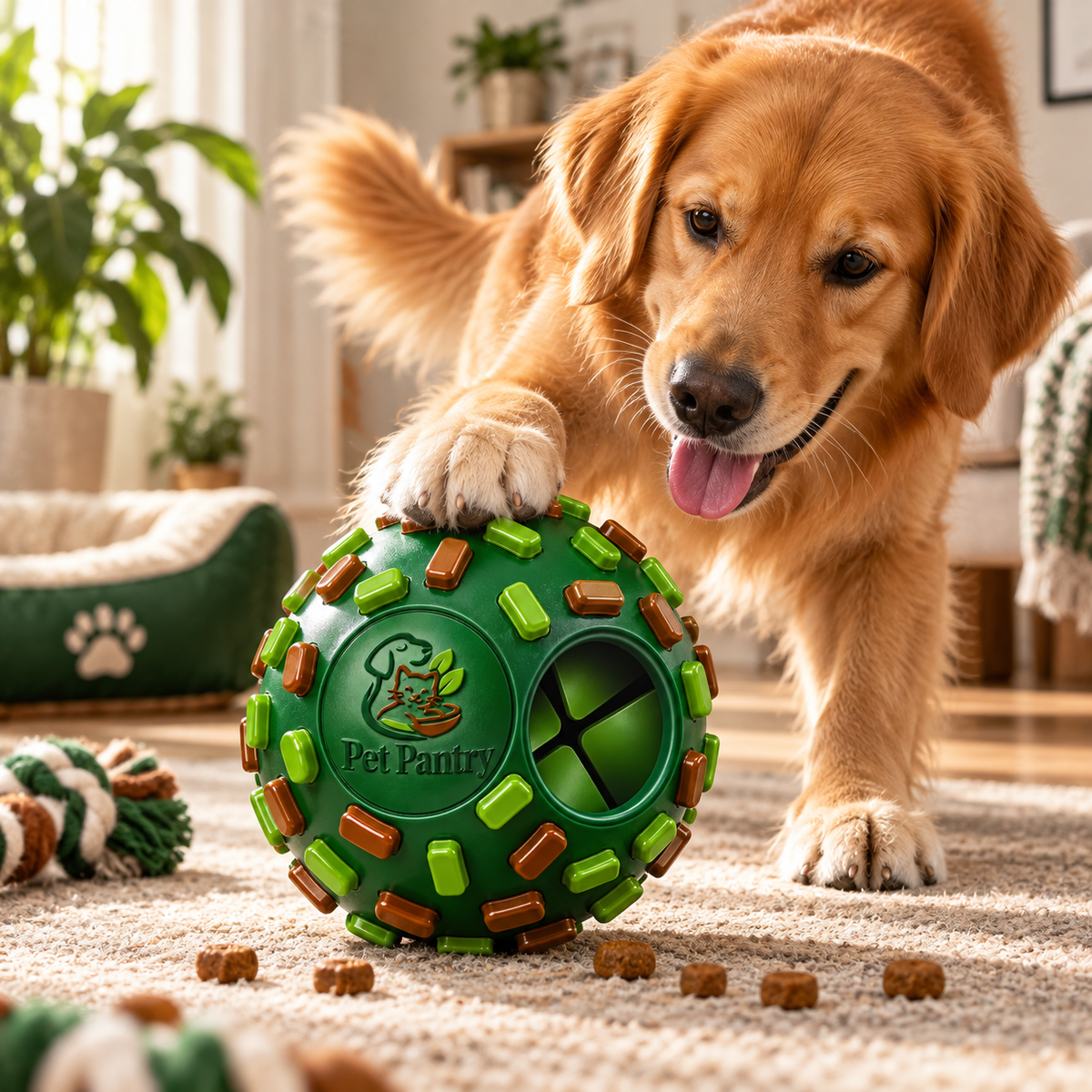 Interactive Rolling Dog Treat Toy